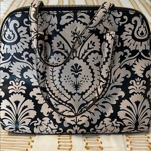 Kate Spade Black and Cream Floral Handbag